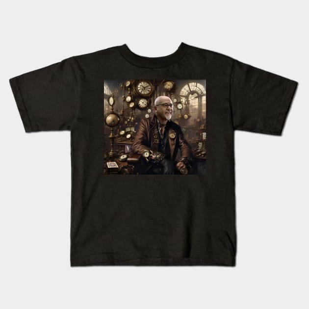 Peter Gabriel Playing for Time Steampunk Kids T-Shirt by IconsPopArt